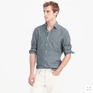 J. Crew Slim Indigo Japanese Chambray Shirt Sz L